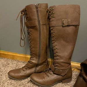 Brown riding boots